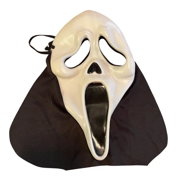 Vintage‎ Ghost Face Mask Costume Easter Unlimited Scream Movie No Hood