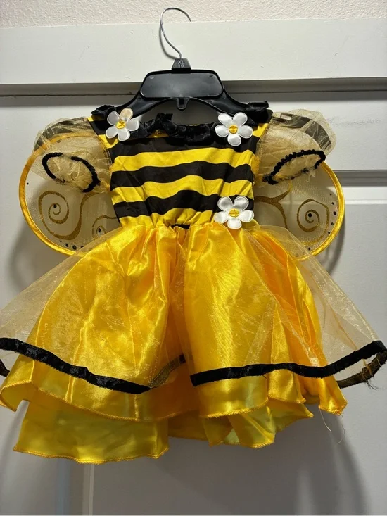 Disney Yellow and Black Bee Costume Dress with Wing Accents