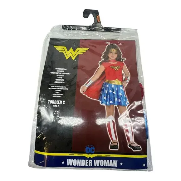DC Comics Wonder Woman Toddler 2 Halloween Costume Pretend Play Outfit NWT‎
