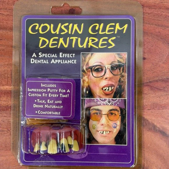Cousin Clem Dentures Special Effect Dental Appliance Halloween Costume Prop‎