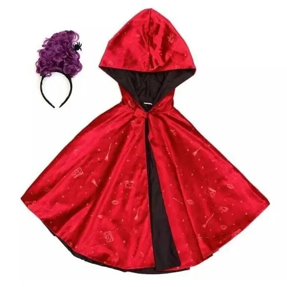 Disney Hocus Pocus MARY Sanderson Costume Accessory Set‎ Headpiece and Cape NEW