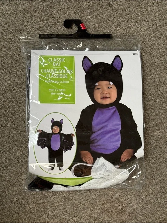 Infant Classic Bat Costume - Black & Purple
