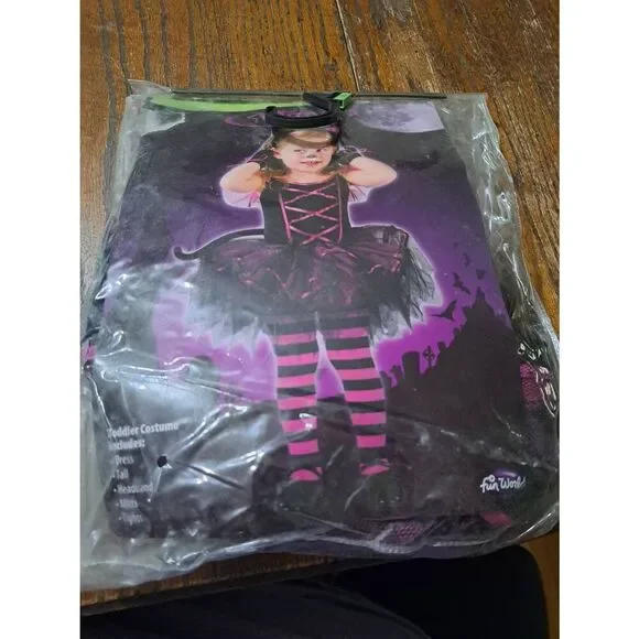 Girls Size 2T Fun World Catarina Halloween Costume Dress Up Cosplay Black Purple