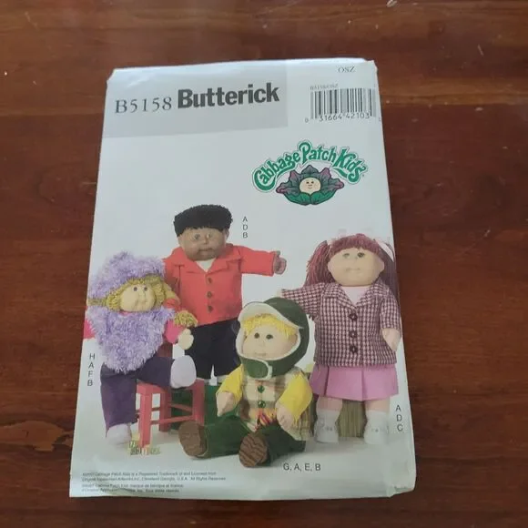 5158 Vintage Cabbage Patch Sewing Pattern Clothes Butterick