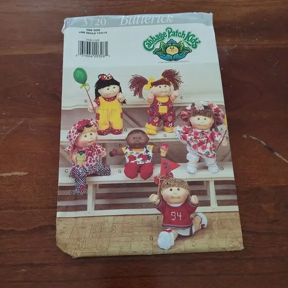 3720 Vintage Cabbage Patch Sewing Pattern Clothes Butterick