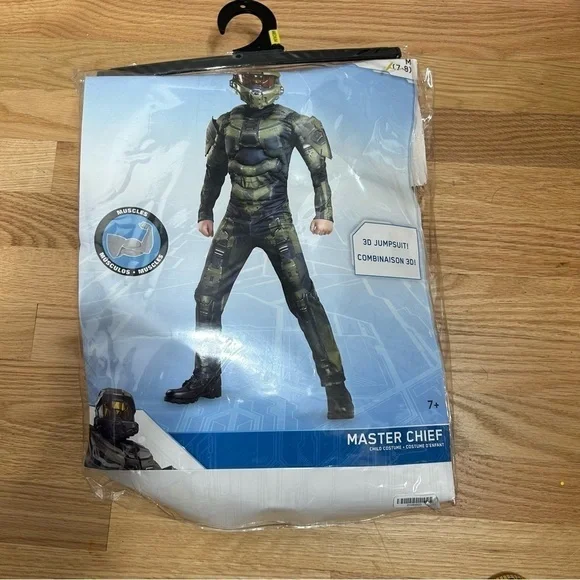 Halo Master Chief Halloween Costume Medium 7-8 Green Kids
