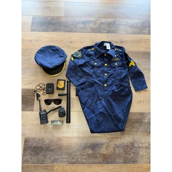 Spooktacular Creations Kids Police Officer Costume Set Navy Blue Size Small 5-7Y