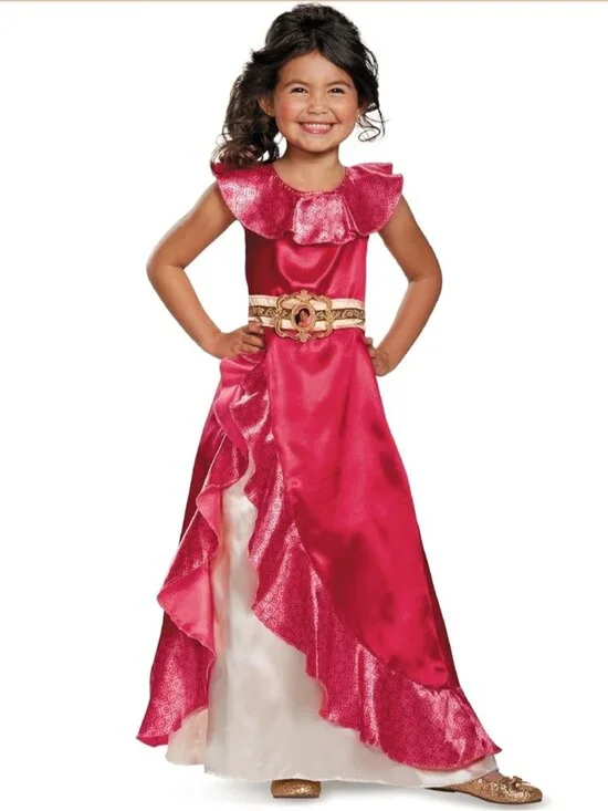 Disney Elena Of Avalor Gown Costume Red Pink Dress Girls 7-8 Medium