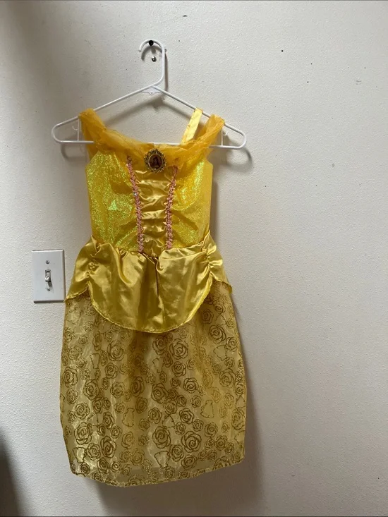 Disney Yellow Princess Belle Costume Dress with Pink Trim