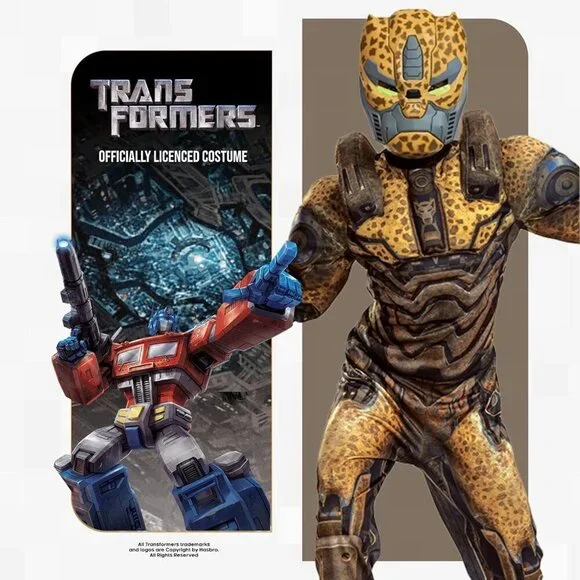 Disguise Cheetor Transformers Halloween Costume Official Transformers Rise Sz L