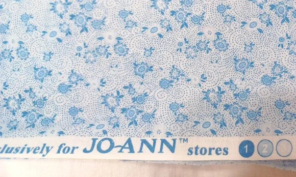 Jo-Ann Blue Petite Floral Sewing Quilt Craft Cotton Fabric 1 Pc 30