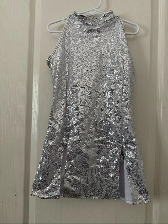 Lolanta Silver Sequin Halter Top