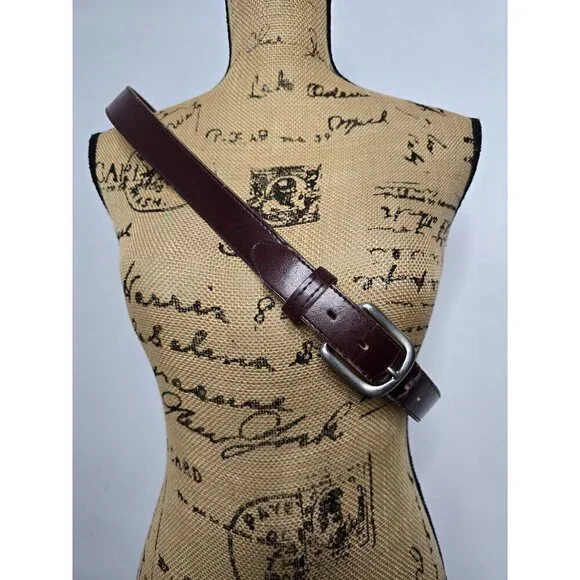 Vintage Genuine Bonded Leather Brown Basic Belt