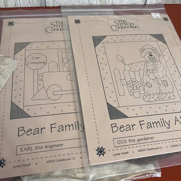 The Stitch Connection Bear Family Album Quilt Patterns Earl Gus Fabric Kits 2pk