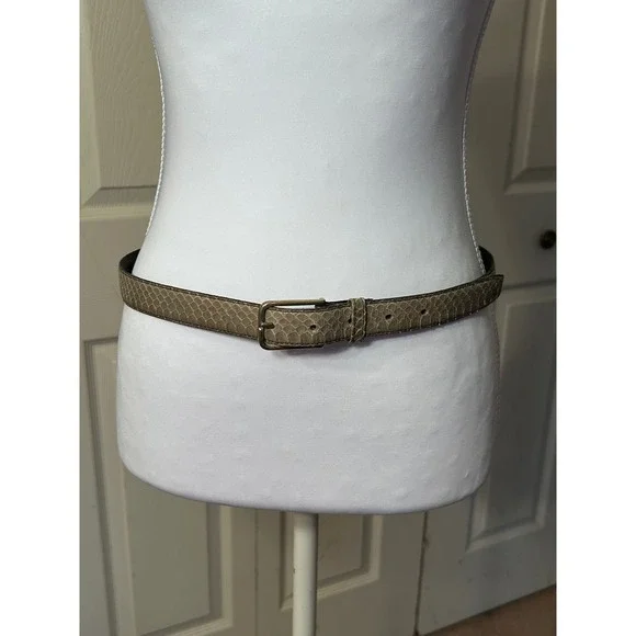 Genuine Snakeskin Belt Women Size‎ 34 85cm Gold Buckle Accent Fashion Accessory