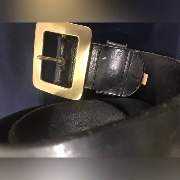 Vintage rare  Ralph Lauren Brass Buckle leather belt