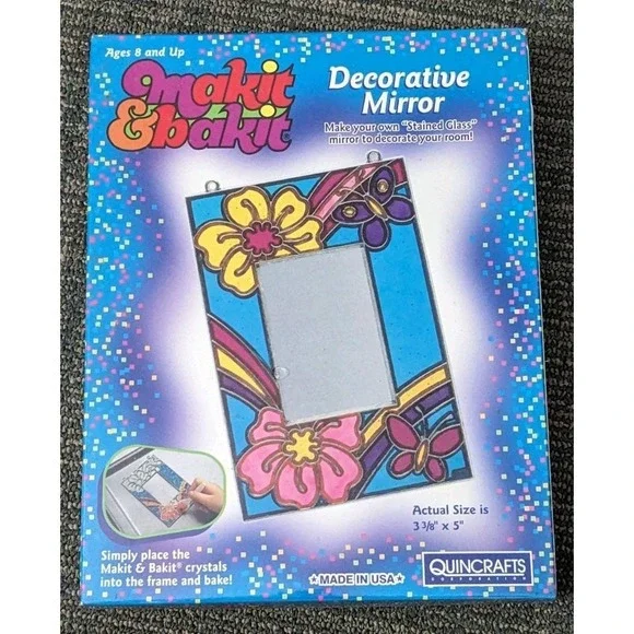 Makit & Bakit Stained Glass SunCatcher Decorative Mirror Butterfly USA Sealed