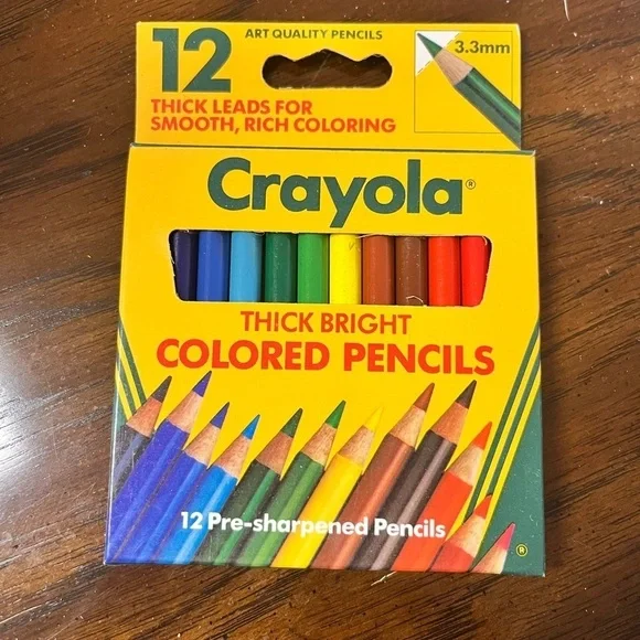 Rare Vintage Crayola Mini Colored Pencils 12 Ct 1987 3.3mm