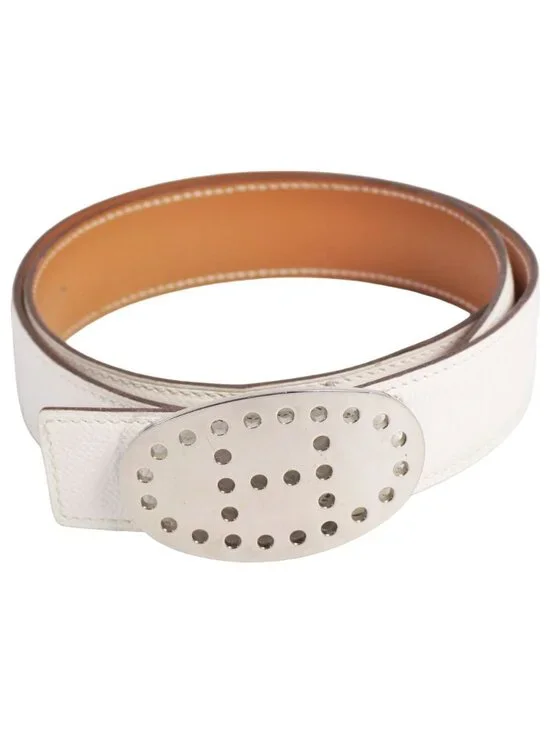 Hermes Belt Leather Reversible Evelyne Logo