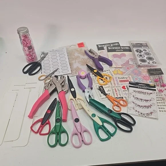 Crafting Lot Creative Scrapbook Punches Corner Wavy Cutters‎ Foil Scissors More