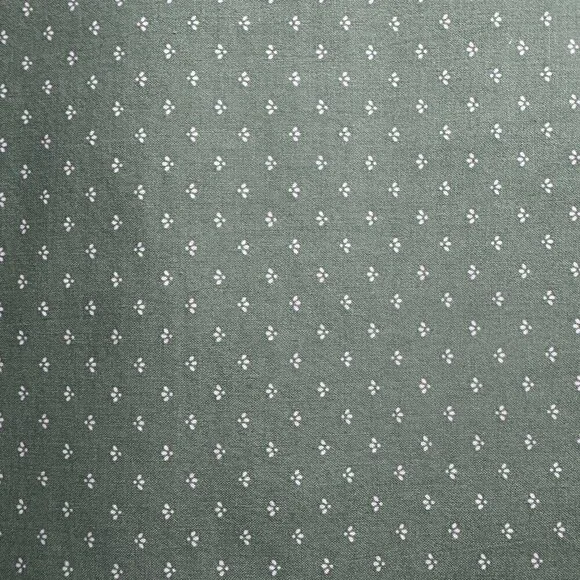3 yards Muted Green Small Print Cotton Fabric #988