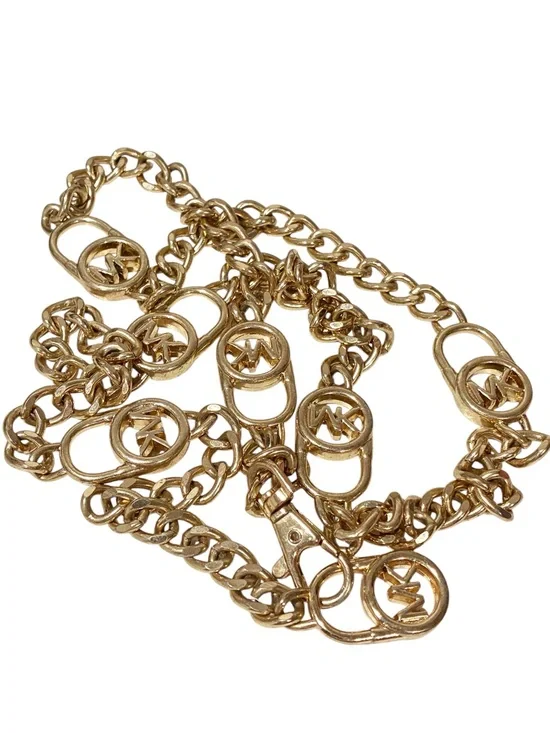 Michael Kors Gold CHAIN BELT MK Lock Logo Metal Clip