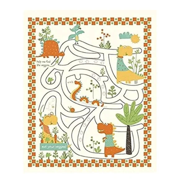 Dinosaur Eat Your Veggies! Maze Panel Sandy Gervais Riley Blake Designs 36