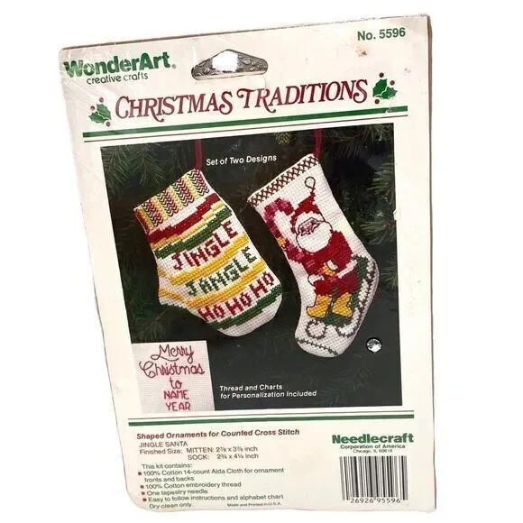 WonderArt Needlecraft Christmas Traditions Jingle Santa Counted Cross Stitch