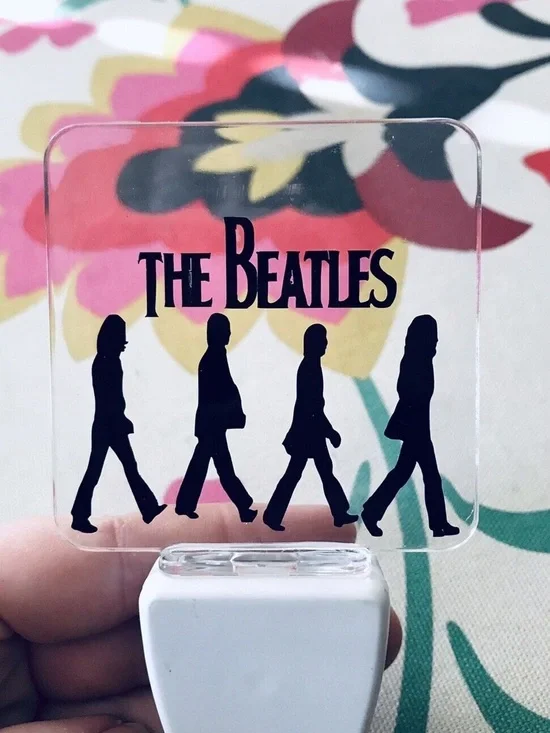 The BEATLES Blue LED Night Light Home Decor-John Lennon Music Fan ABBEY ROAD