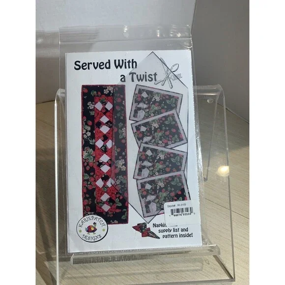 Served with a Twist Placemat and Table Runner Pattern KariePatch Designs NWT