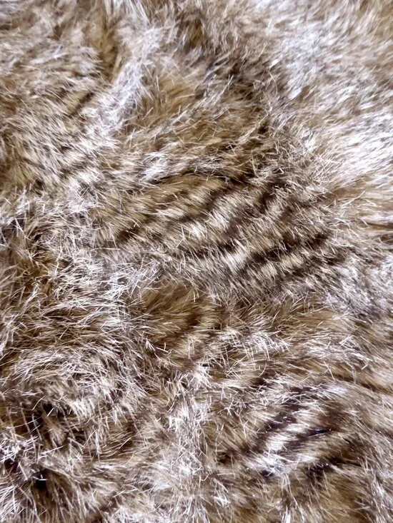 NEW 34” x 24” + 18” x 13” BROWN FAUX FUR FABRIC YARDAGE PLUSH PANEL SEWING CRAFT
