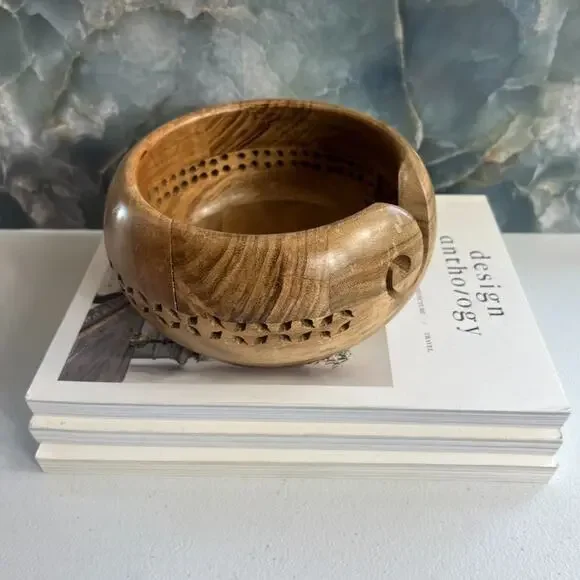 Handcrafted Wooden Yarn Bowl 6