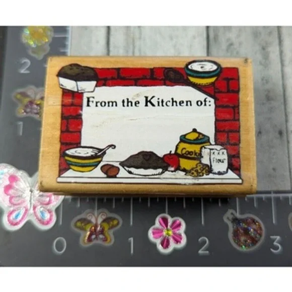 Inkadinkado From The Kitchen Of Label 2314 Rubber Stamp Wood #D31