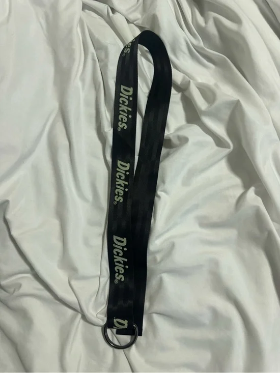 Dickies Black Logo Webbing Belt with Silver D-Ring
