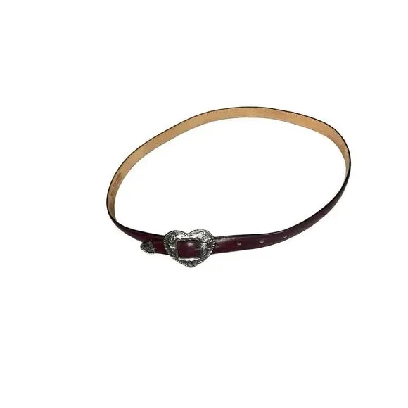 Justin Vintage 90s Heart buckle Top Grain Cowhide Leather Belt Women’s Size 30