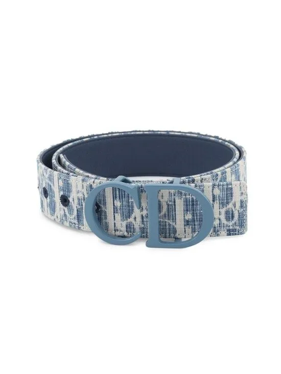 Dior Trotter Belt Oblique Reversible Leather Fabric