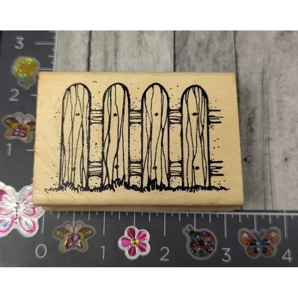 Hooks Lines Inkers Fence K12 1993 Rubber Stamp Wood #K115