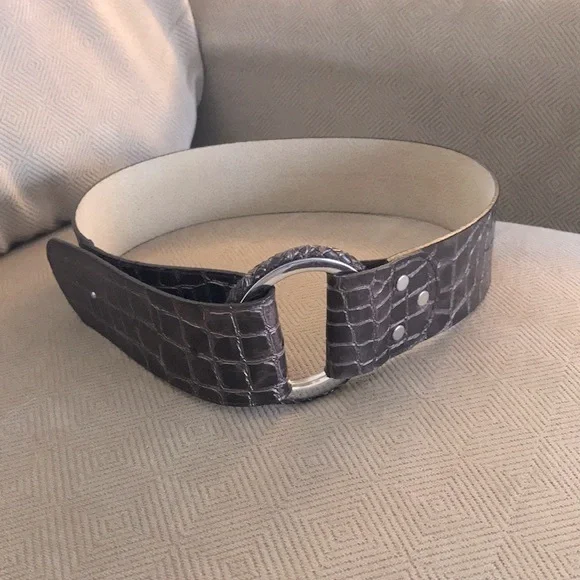 CHICO’S Crocodile Embossed Belt