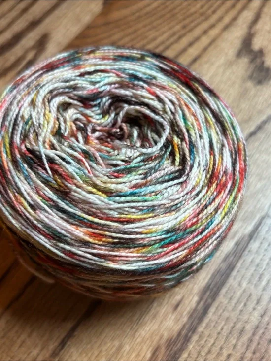 Yarn Fingering Weight Sock 105g Wool Blend Indie Dyed Speckle Multicolor Autumn