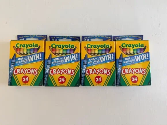 Vintage Crayola 24 Count Crayon Boxes New Color Contest Last Chance Dandelion