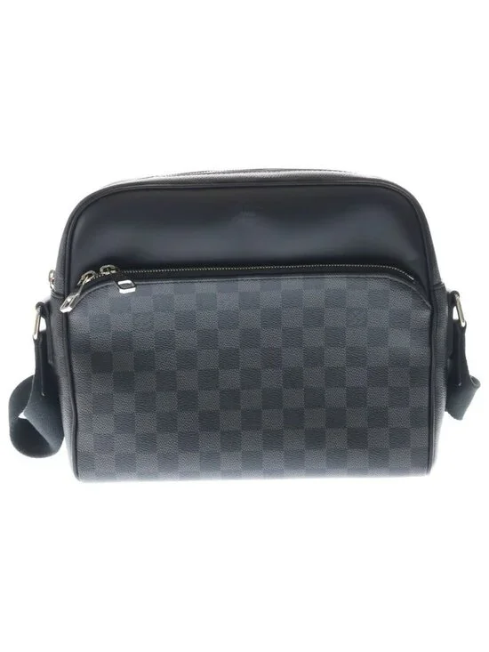 Louis Vuitton Damier Graphite Dayton PM Leather Shoulder Bag Black