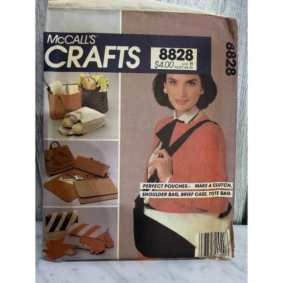 1983 McCalls Crafts 8828 Bag Sewing Pattern Clutch Shoulder Briefcase Tote