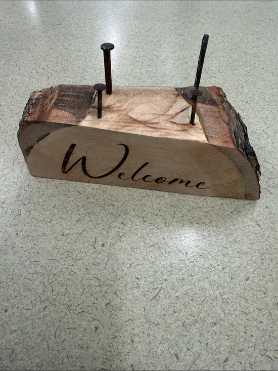Unique business card holder rustic nails