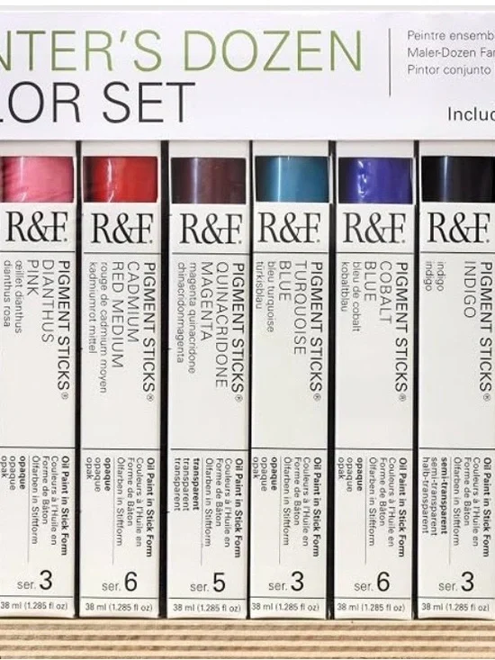 R&F Handmade Professional Oil Pigment Sticks Artist Color Set of 12