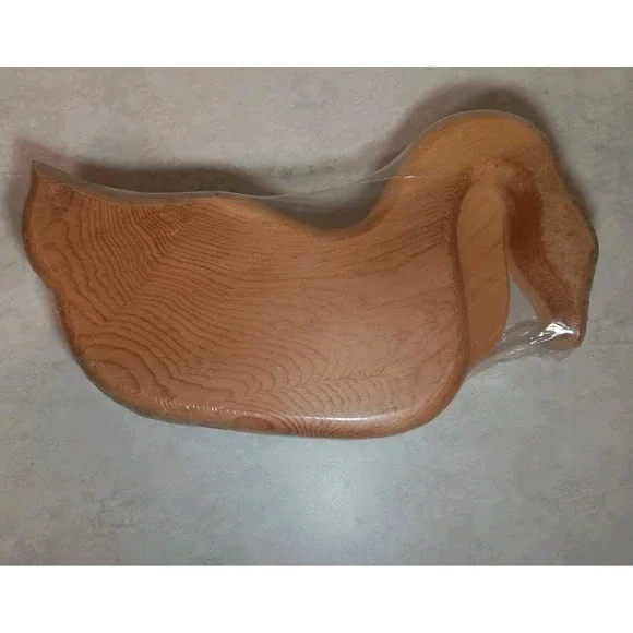 Vtg Wooden Duck Craft Unused Cottage Core Art