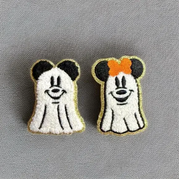 Iron On Patch Set - Halloween Ghost Mickey & Minnie Mouse, Spooky Cute