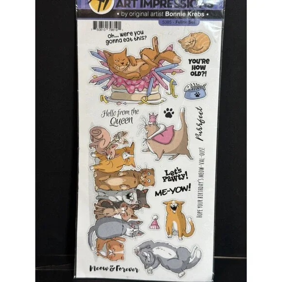 AI Art Impressions Feline Set Cat Stamp Set Brand New kitty kitten cats