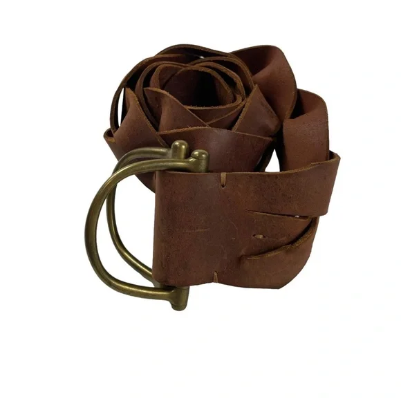 Ralph Lauren sze Small Brown Leather Belt with Brass Buckle