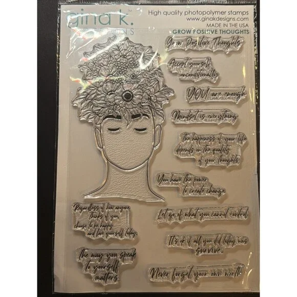 Gina K Designs grow positive thoughts you are enough sentiments