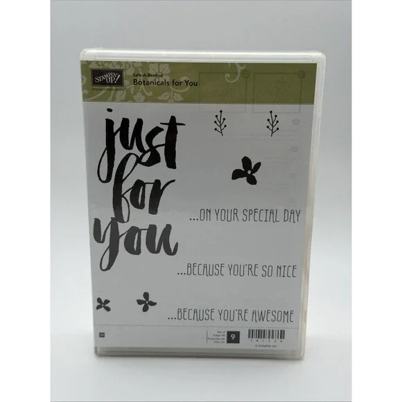 Stampin' Up! “Botanicals Just For You” Set of 9 Wood Mounted Rubber Stamps